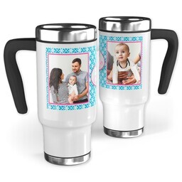 14oz Stainless Steel Travel Photo Mug with Best Mom Flowers design