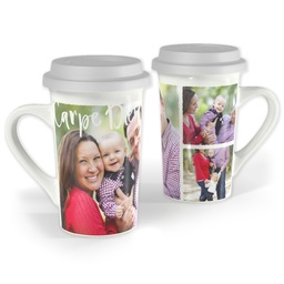 Premium Grande Photo Mug with Lid, 16oz with Carpe Diem design