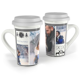 Premium Grande Photo Mug with Lid, 16oz with Custom Color Winter Isle design