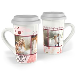 Premium Grande Photo Mug with Lid, 16oz with Floral Beauty design