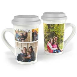 Premium Grande Photo Mug with Lid, 16oz with Layout 08 design