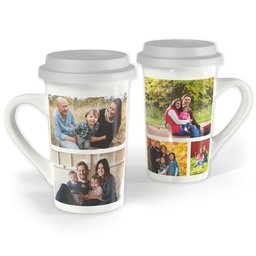 Premium Grande Photo Mug with Lid, 16oz with Layout 09 design