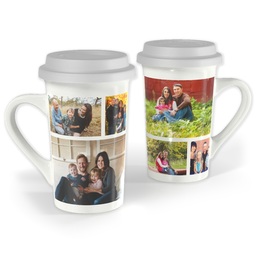 Premium Grande Photo Mug with Lid, 16oz with Layout 10 design