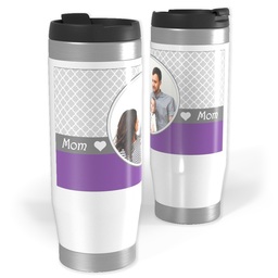 14oz Personalized Travel Tumbler with New Heart Mom design
