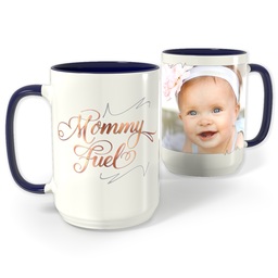 Blue Photo Mug, 15oz with Mommy Fuel design