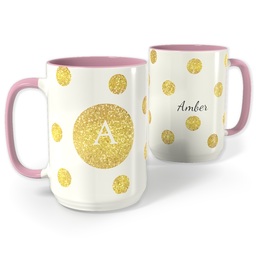 Pink Photo Mug, 15oz with Glowing Gold design