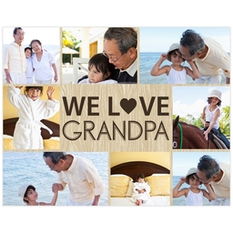 Same Day Poster, 11x14, Matte Photo Paper with We Love Grandpa Wood Grain design