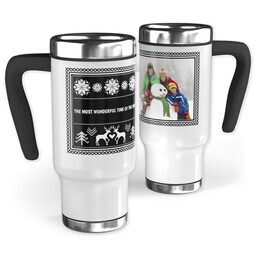 14oz Stainless Steel Travel Photo Mug with Custom Color Sweater design