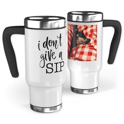 14oz Stainless Steel Travel Photo Mug with Give A Sip design