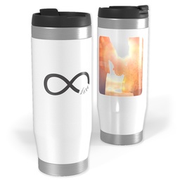 14oz Personalized Travel Tumbler with Infinity Love design