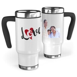 14oz Stainless Steel Travel Photo Mug with Love Hearts design