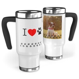 14oz Stainless Steel Travel Photo Mug with Love Pets design