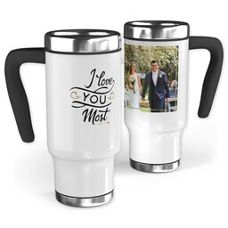 14oz Stainless Steel Travel Photo Mug with Love You Most design