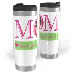 14oz Personalized Travel Tumbler with Mom Love You design