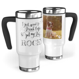 14oz Stainless Steel Travel Photo Mug with Pet My Dog design