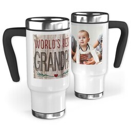 14oz Stainless Steel Travel Photo Mug with World's Best Natural Grandpa design