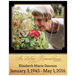 Poster, 11x14, Matte Photo Paper with In Loving Remembrance - Gold design