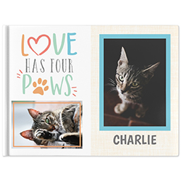 5x7 Soft Cover Photo Book with Paws of Love design