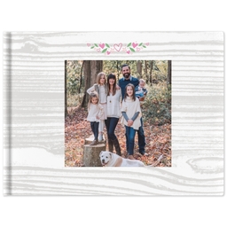 Same-Day 8x11 Linen Cover Photo Book with Floral Laurel design