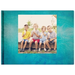 Same-Day 8x11 Linen Cover Photo Book with Oceanic design