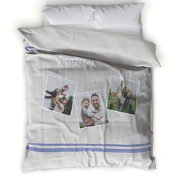 Microfiber Photo Comforter, Twin with Burlap Family design