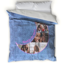 Microfiber Photo Comforter, Twin with Reach for the Stars - Moon design