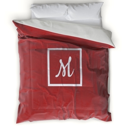 Microfiber Photo Comforter, Twin with Simple Monogram design