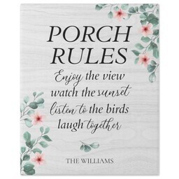 8x10 Gallery Wrap Photo Canvas with Porch Rules design