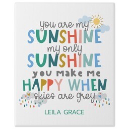 8x10 Gallery Wrap Photo Canvas with You Are My Sunshine design