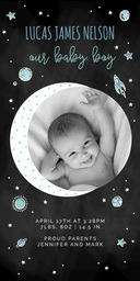 4x8 Greeting Card, Matte, Blank Envelope with Hello Little Man Announcement design