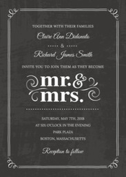 5x7 Greeting Card, Glossy, Blank Envelope with Mr. and Mrs. Invitation design