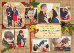 5x7 Greeting Card, Glossy, Blank Envelope with Happy Moments & Memories Collage design