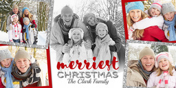 4x8 Greeting Card, Matte, Blank Envelope with Merriest Christmas Snapshots design