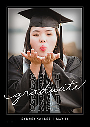 5x7 Greeting Card, Glossy, Blank Envelope with All That Grad Frame Announcement design