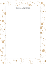 5x7 Cardstock, Blank Envelope with Gold Splatter design