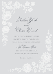 Same Day 5x7 Greeting Card, Matte, Blank Envelope with Classic Lace Wedding Invitation design