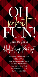 4x8 Greeting Card, Matte, Blank Envelope with Oh What Fun Holiday Party Invitation design