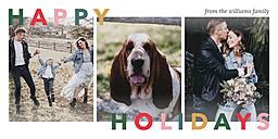 4x8 Greeting Card, Matte, Blank Envelope with Simple and Colorful Happy Holidays design