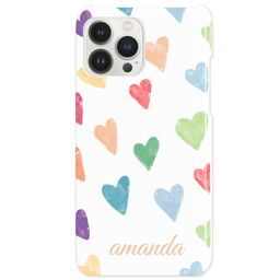 iPhone 13 Pro Max Slim Case with Colorful Hearts design