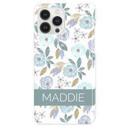 iPhone 13 Pro Max Slim Case with Teal Floral design