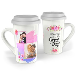 Premium Grande Photo Mug with Lid, 16oz with Great Day design
