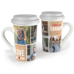 Premium Grande Photo Mug with Lid, 16oz with Love Grandpa design