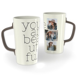 12oz Cafe Mug with You Are Beautiful design