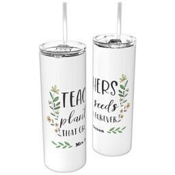 Personalized Tumbler with Straw with Seeds That Grow Forever design
