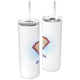 Personalized Tumbler with Straw with Super Dad design