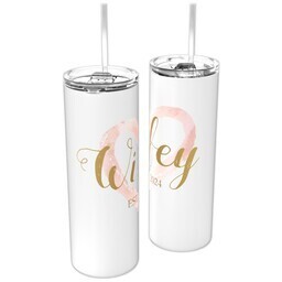 Personalized Tumbler with Straw with Wifey Heart design