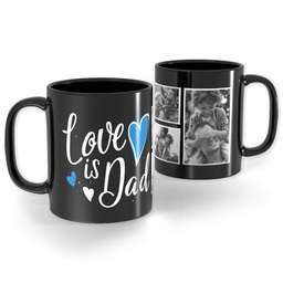 Black Ceramic Photo Mug, 11oz with Hearts Dad design