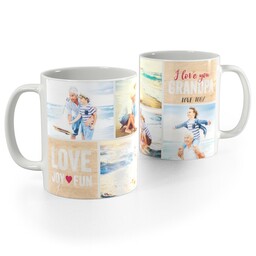 White Photo Mug, 11oz with Love Grandpa design