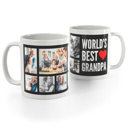 White Photo Mug, 11oz with World's Best Grandpa design