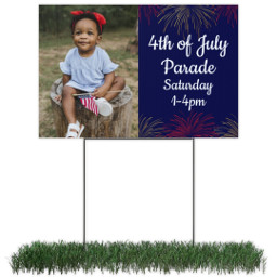 Photo Lawn Sign 12x18 (with H-Stake) with Fireworks design